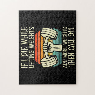 Puzzle Gimnasio Si Muero Levantando Pesa Graciosa Fitness