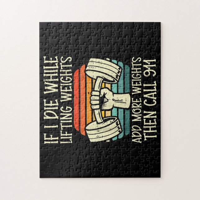 Puzzle Gimnasio Si Muero Levantando Pesa Graciosa Fitness (Vertical)
