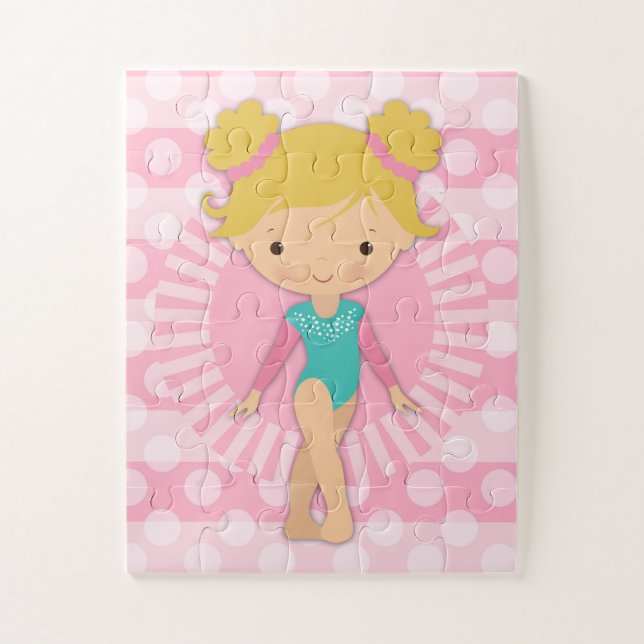 Puzzle Gimnasta - Gimnasia Cuta - Aqua Blonde Rosa (Vertical)