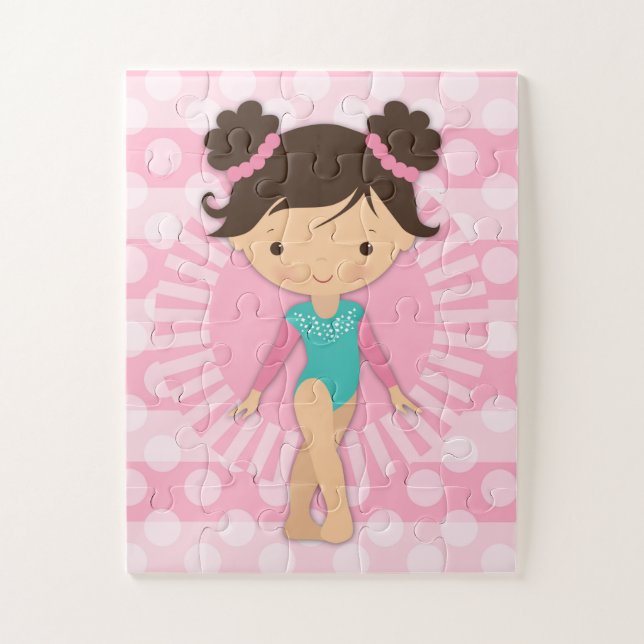 Puzzle Gimnasta - Gimnasia Cuta Turquesa Rosa (Vertical)