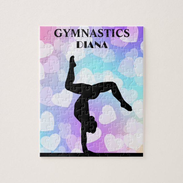 Puzzle GIMNASTICS Pastel Hearts Personalizado (Vertical)