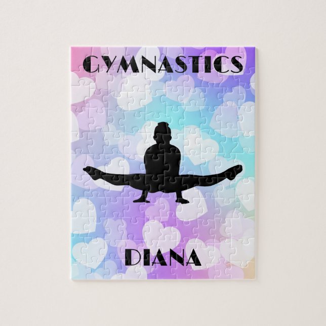 Puzzle GIMNASTICS Pastel Hearts Personalizado (Vertical)