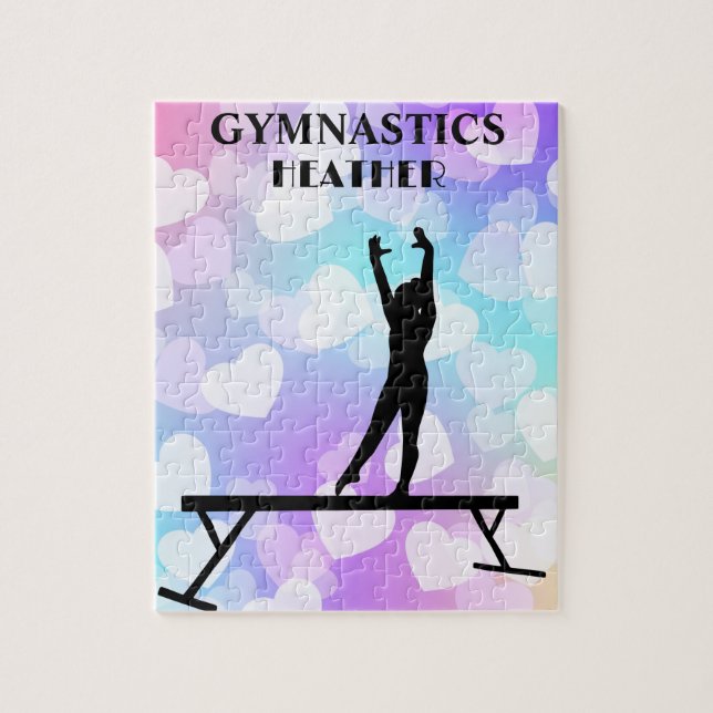Puzzle GIMNASTICS Pastel Hearts Personalizado (Vertical)