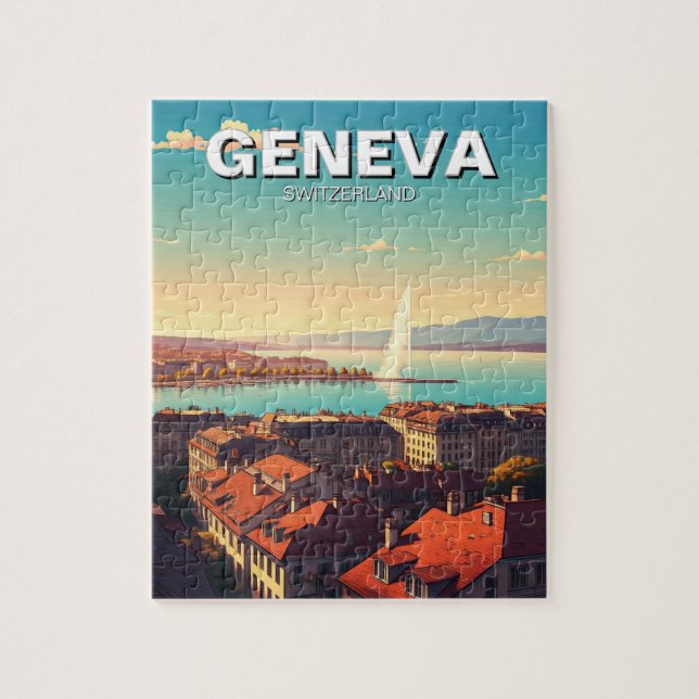 Puzzle Ginebra Suiza Viajes (Vertical)