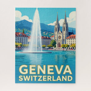 Puzzle Ginebra Suiza Viajes Lagos Lugares emblemáticos