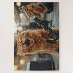 Puzzle Ginger de Rock N Roll Guitarrero Gato Rockstar