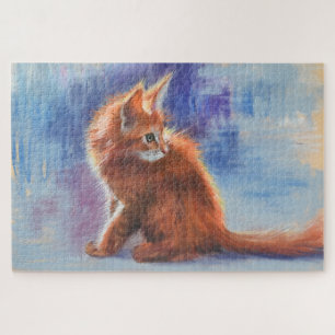 Puzzle Ginger Kitten en luz pastel