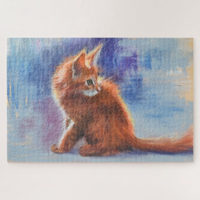 Puzzle Ginger Kitten en luz pastel (Horizontal)