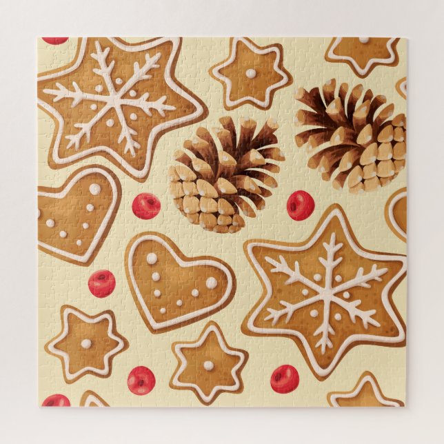 Puzzle Ginger navidades: Patrón festivo sin foco. (Vertical)