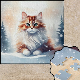 Puzzle Ginger Winter Cat