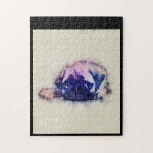 Puzzle Gira de los amantes del pug pippy Sketch Pug Dog