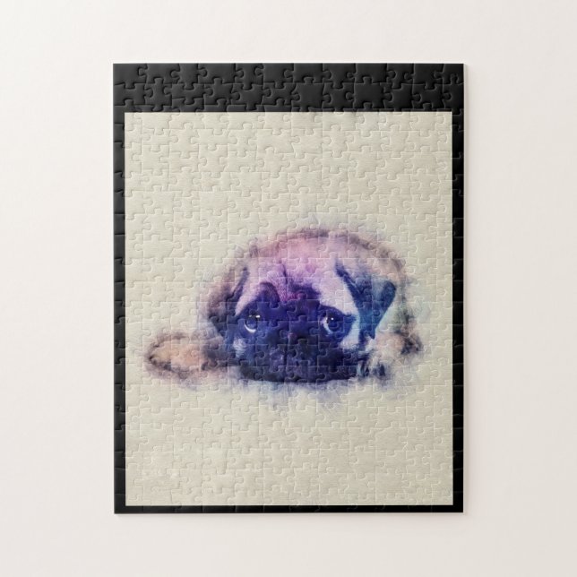 Puzzle Gira de los amantes del pug pippy Sketch Pug Dog (Vertical)