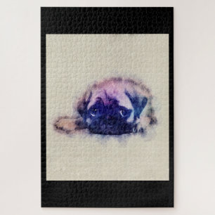 Puzzle Gira de los amantes del pug pippy Sketch Pug Dog