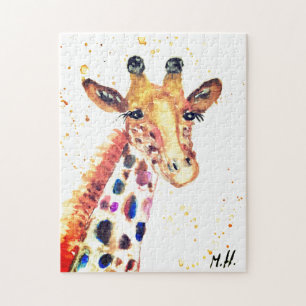 Puzzle Girafa acuarela animal Safari niños humor zoológic