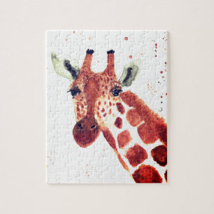 Puzzle Girafa acuarela animal Safari niños humor zoológic