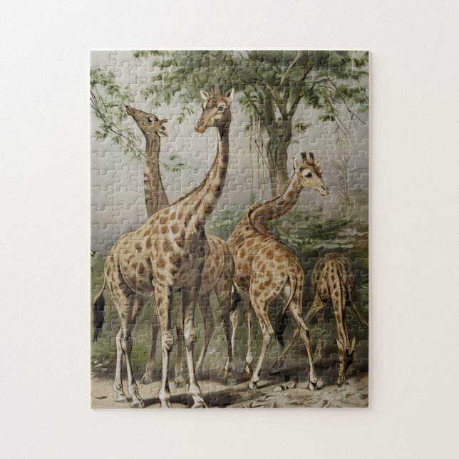 Puzzle Girafas de Sudáfrica antiguas (Vertical)