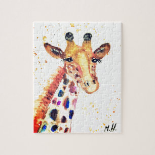 Puzzle Giraffe acuarela animal Safari niños zoológico de