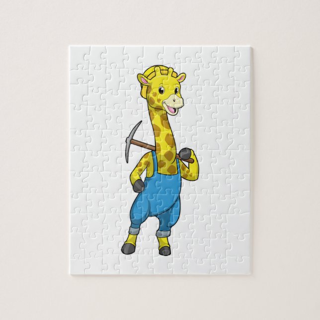 Puzzle Giraffe como minera con paquistaní (Vertical)