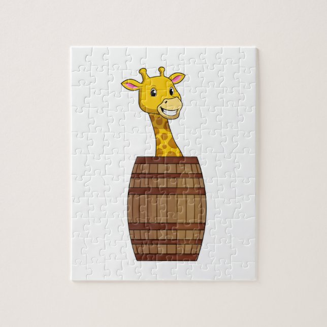 Puzzle Giraffe con barril (Vertical)