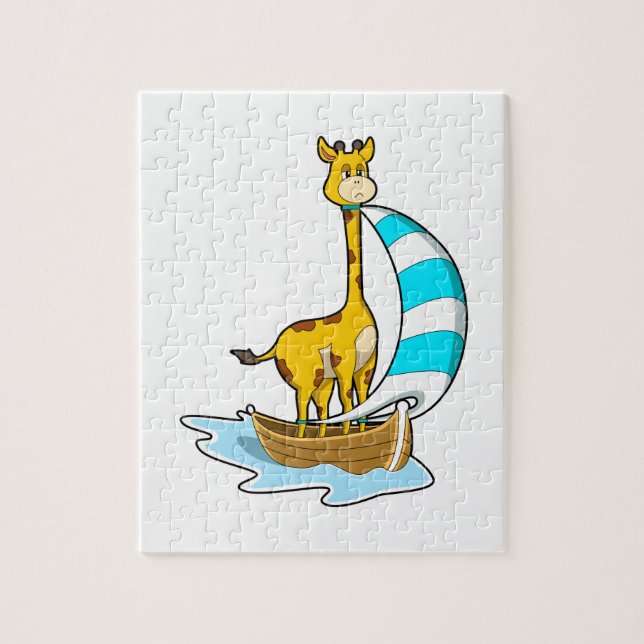 Puzzle Giraffe en barco de vela (Vertical)