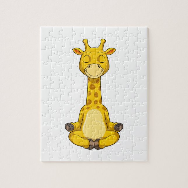 Puzzle Giraffe en la meditación del yoga (Vertical)