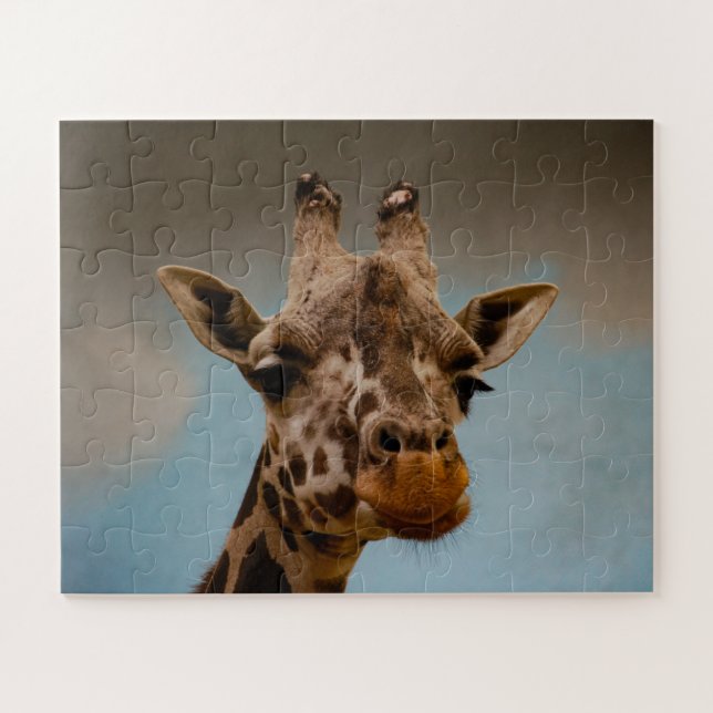 Puzzle Giraffe Face Portrait (Horizontal)
