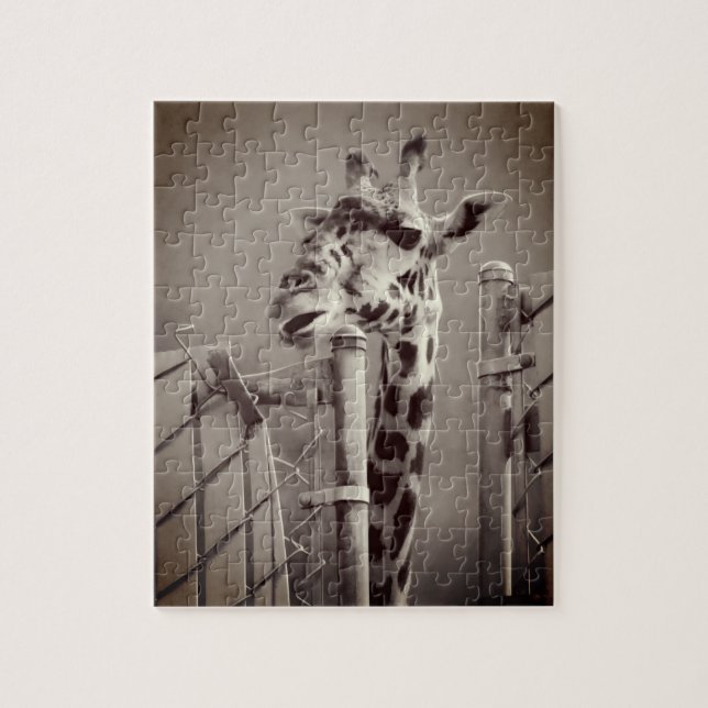Puzzle Giraffe Fotografía - Estilo de época (Vertical)