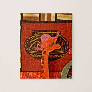 Puzzle Giraffe Gorra Art Print