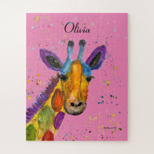 Puzzle Giraffe Resumen Animales Arte Cuto Salvaje Arcoiri