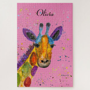 Puzzle Giraffe Resumen Animales Arte Cuto Salvaje Arcoiri