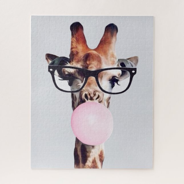 PUZZLE GIRAFFE UTILIZANDO VIDRIOS QUE LLEVAN UN BUBLEGUM  (Vertical)