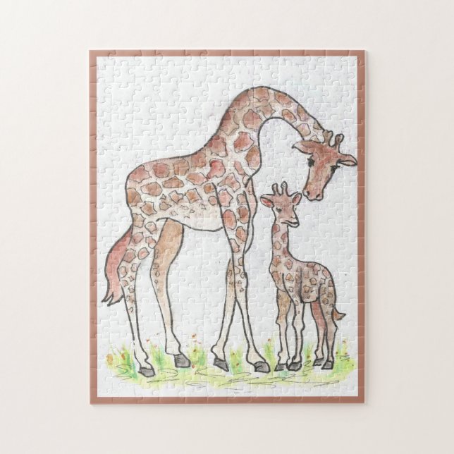 Puzzle Giraffe y su ternera (Vertical)