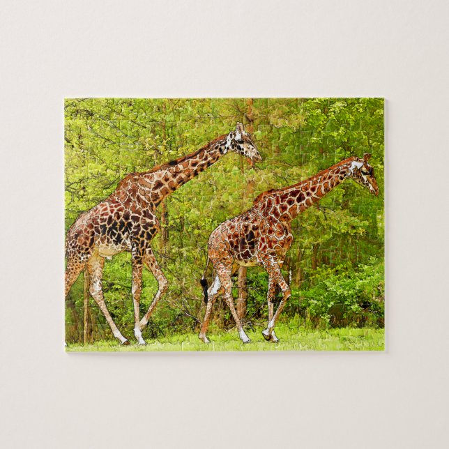 Puzzle Giraffes silvestres - Vida silvestre africana (Horizontal)