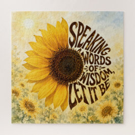 Puzzle Girasol amarillo con cita inspiradora