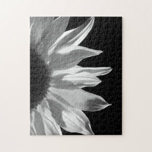 Puzzle Girasol en blanco y negro