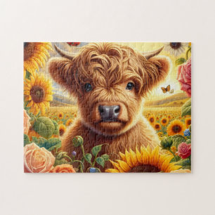 Puzzle Girasol Vaca de las Tierras Altas
