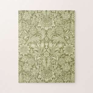 Puzzle Girasol William Morris Vintage Damask Oliva