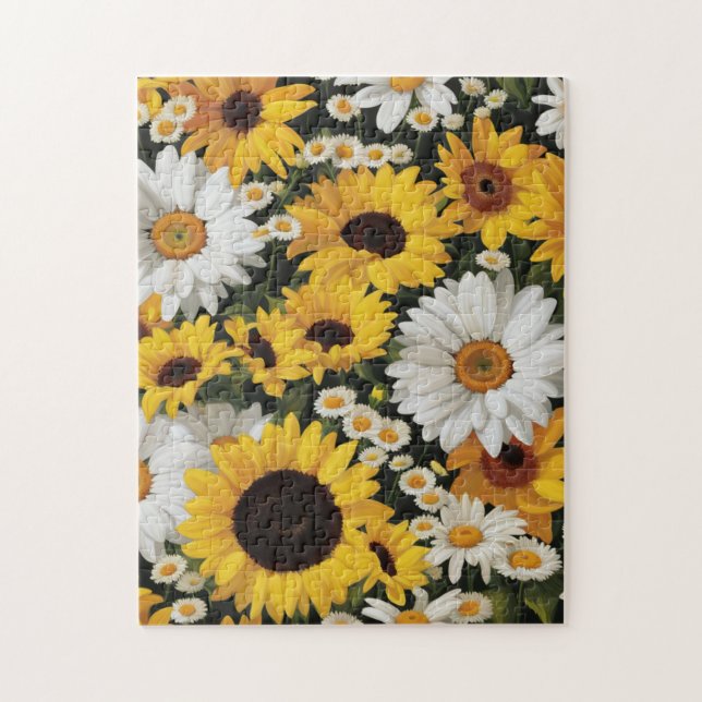 Puzzle Girasol y margarita #050 - (Vertical)