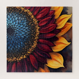 Puzzle Girasol y semillas de girasol abstractos y vibrant