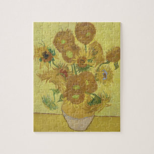 Puzzle Girasoles de Van Gogh - Amarillo vibrante sobre am