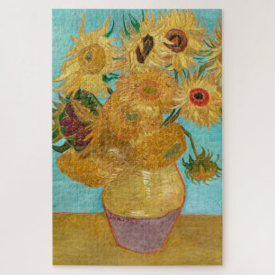 Puzzle Girasoles, pintura de naturaleza muerta postimpres