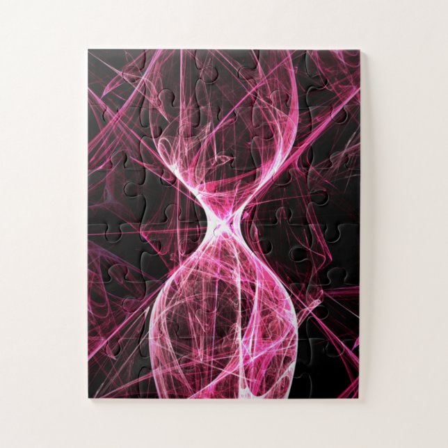 Puzzle Girl Punk Rock Pink Energy Waves (Vertical)