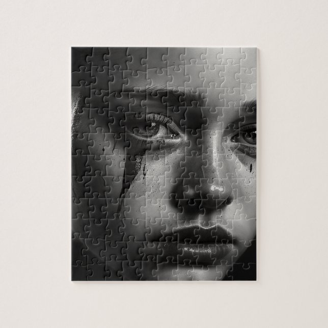 Puzzle Girl with tears (Vertical)