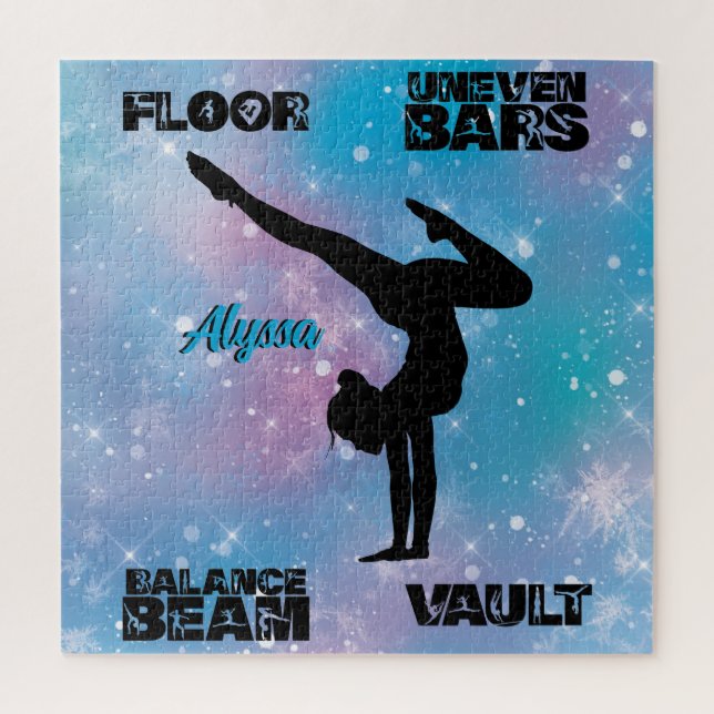 Puzzle Girls Gymnastics Floor, Bars, Beam, Vault Pastel   (Vertical)