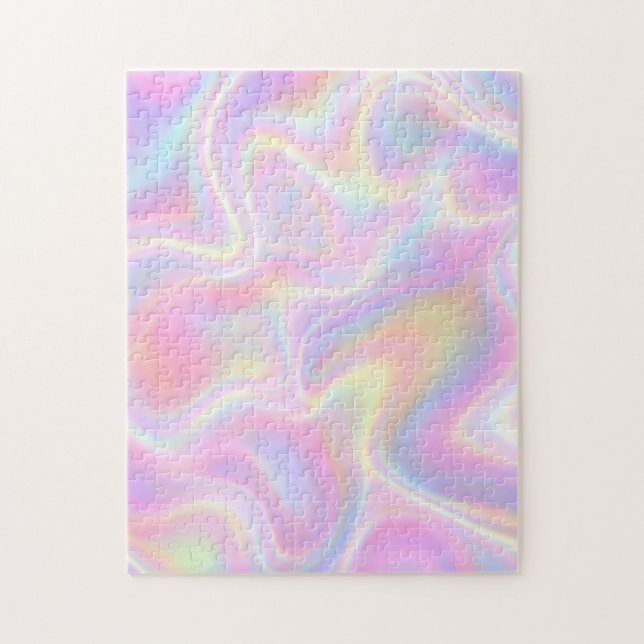 Puzzle Girly Vibrant Pastel Holographic Swirl Design      (Vertical)