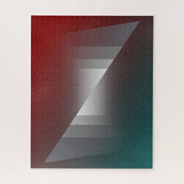 Puzzle Giro gris sobre el borgoña verde azulado