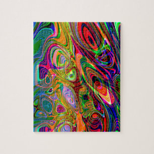 Puzzle Giros abstractos fluorescentes psicodélicos