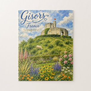 Puzzle Gisors Francia Chateau Normandía acuarela