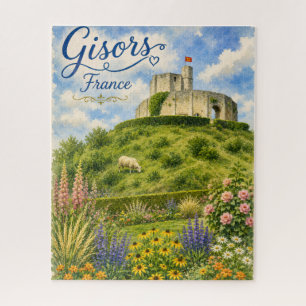 Puzzle Gisors Francia Chateau Normandía acuarela