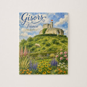 Puzzle Gisors Francia Chateau Normandía acuarela
